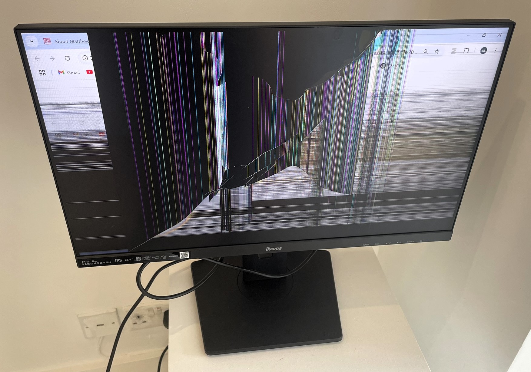 Broken display.